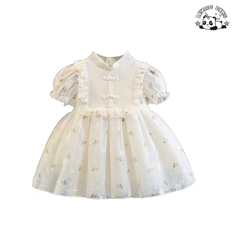 LEZONKIDS - Vestido de princesa de tule fofo personalizável de verão Lolita para meninas com baixo MOQ para crianças de 2 a 14 anos